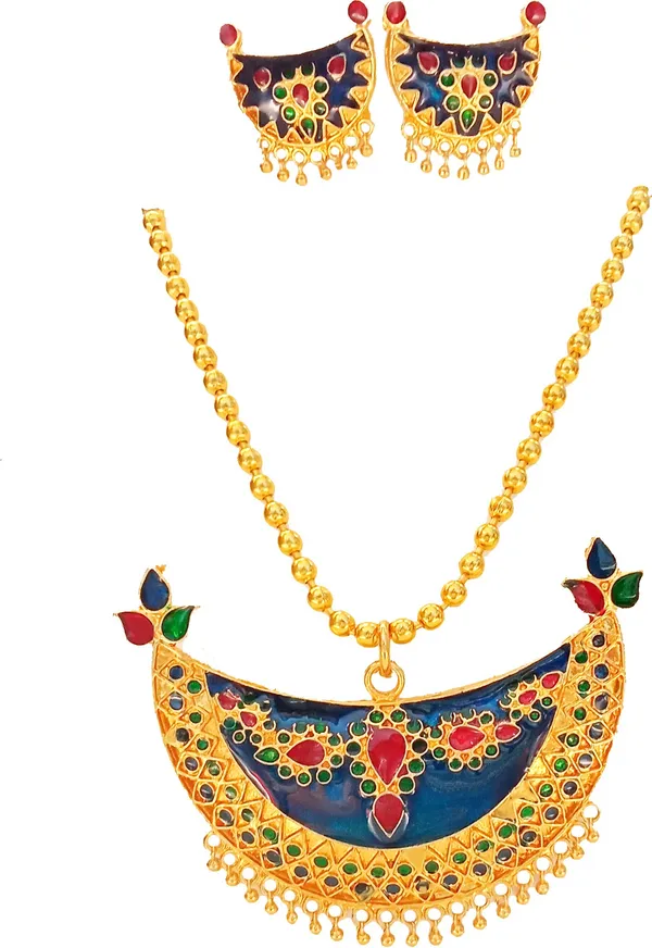 Assamese_Traditional_Gold_Plated_Multicolor_Joonbiri_Chain_Jewellery_Set_For_Women